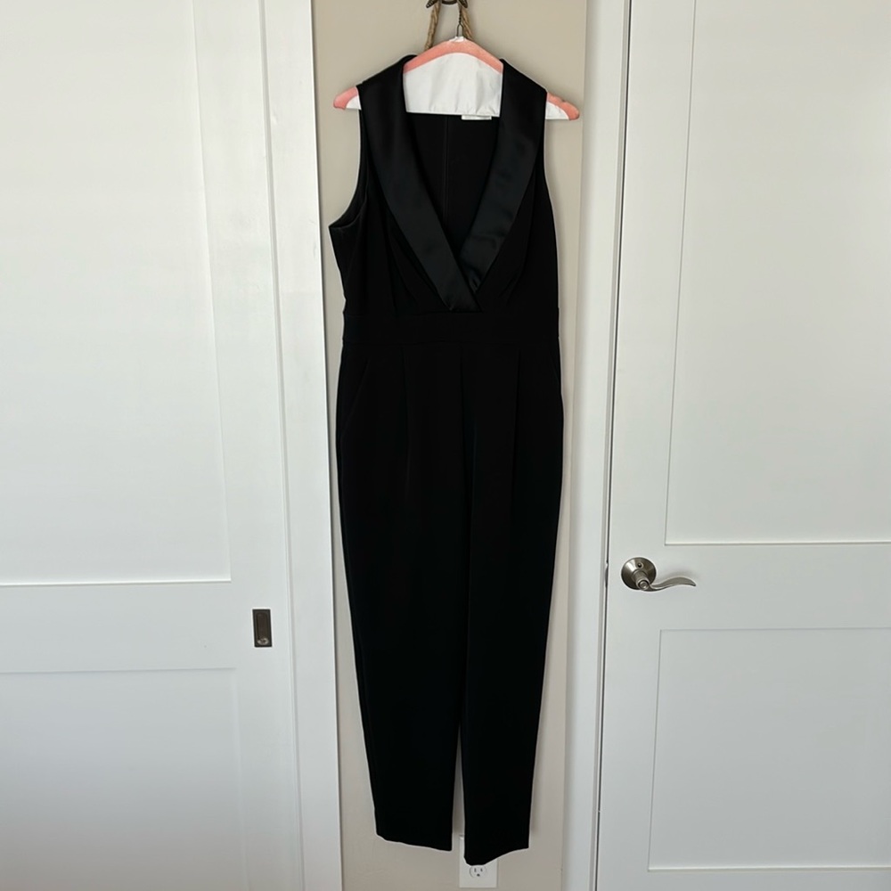 Eliza J, size 8 tuxedo style jumpsuit.